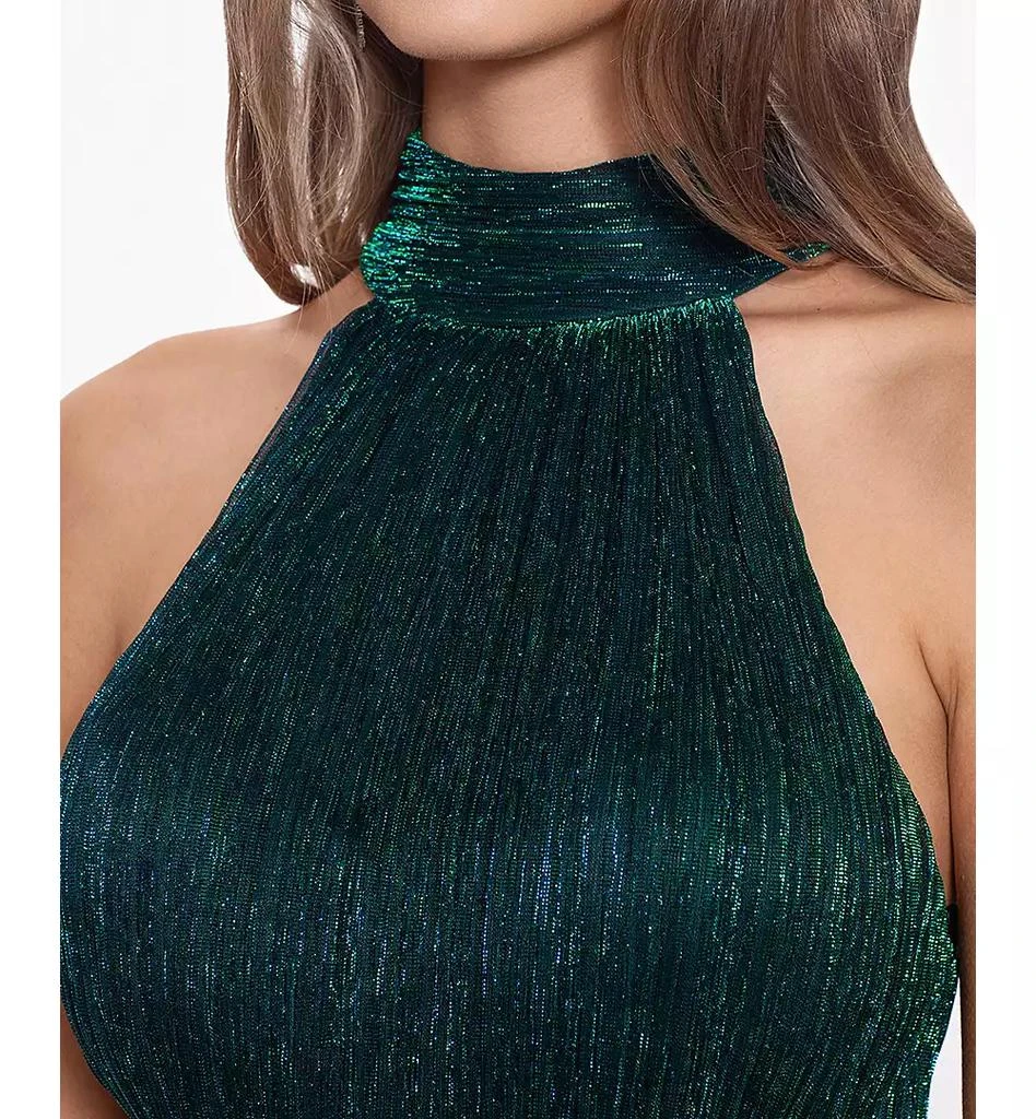 Betsy & Adam Metallic Halter Gown 5