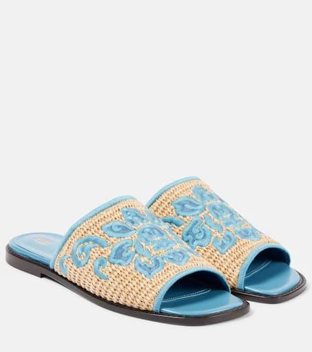 ETRO Leather espadrille slides 1