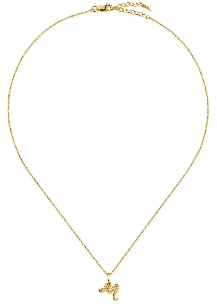 Missoma Initial M mini 18kt gold vermeil necklace  2