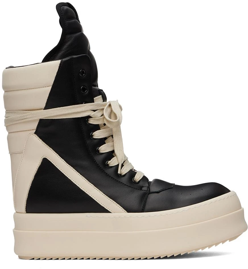 Rick Owens Black & Off-White Porterville Mega Geobasket Sneakers 1