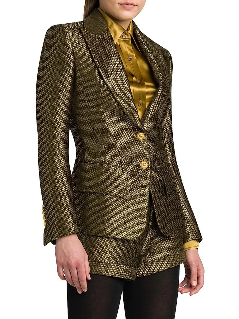 Tom Ford Metallic Silk-Blend Boucle Single-Breasted Jacket 4