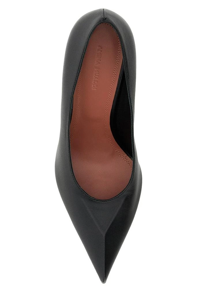 Amina Muaddi Black nappa leather Christine pumps 3