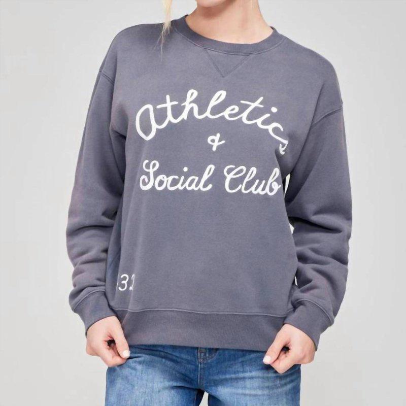 Wildfox Wildfox Athletics And Social Club Cody Sweatshirt In Faded Indigo