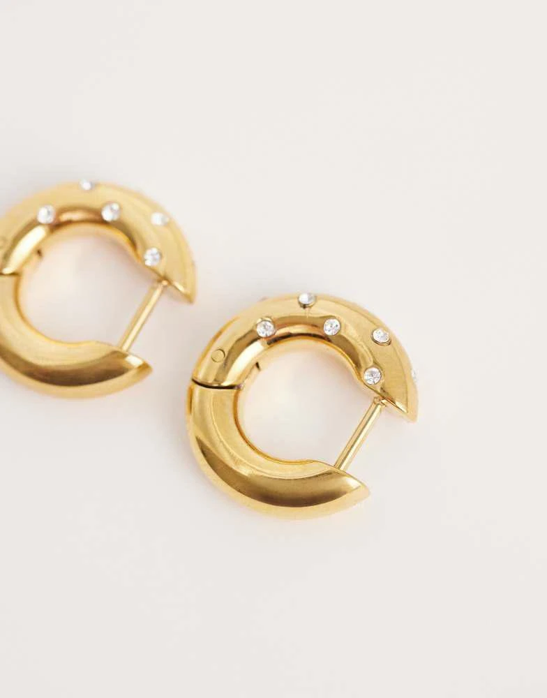 Abbott Lyon Abbott Lyon polka dot embellished hoop earrings in 18k plated stainless steel in gold 4