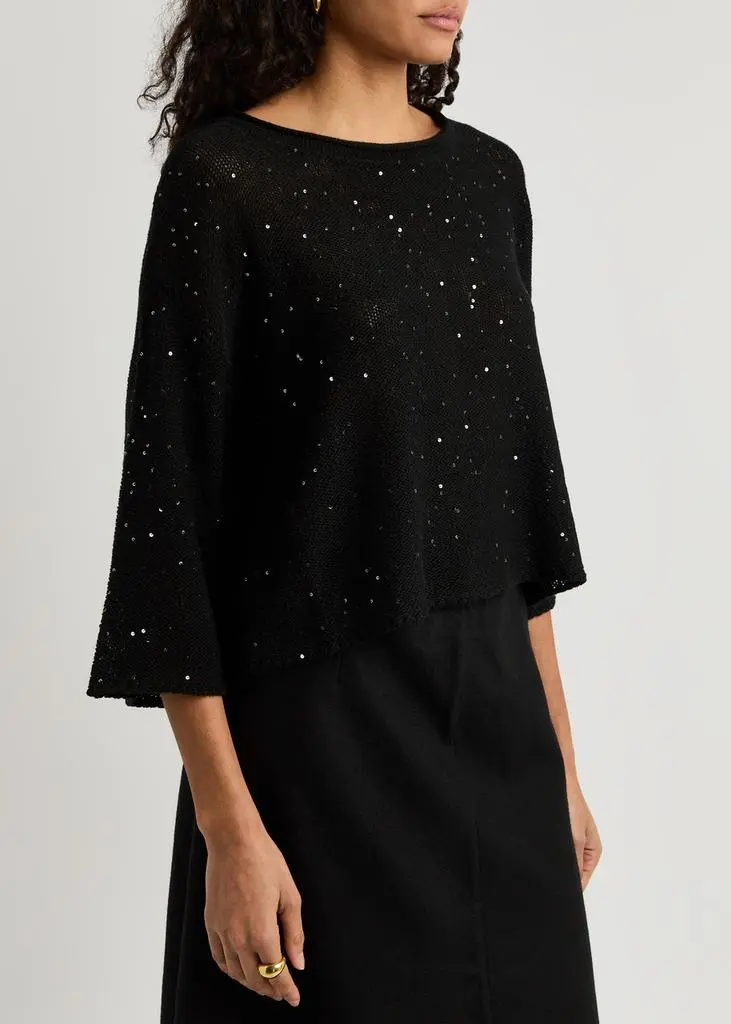 Eileen Fisher Sequin-embellished wool jumper 2