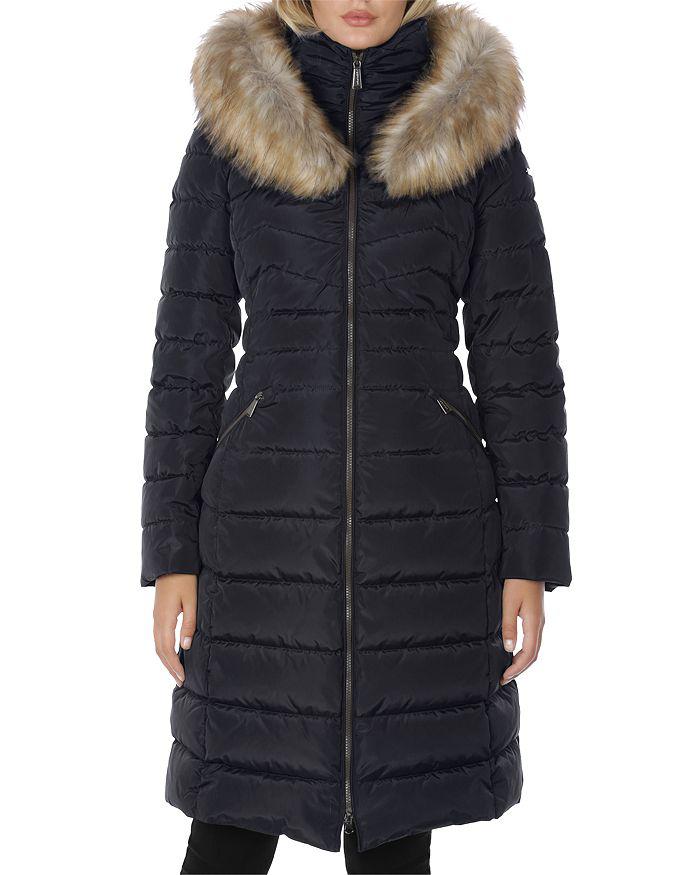 Laundry by Shelli Segal Faux Fur Trim Puffer Coat