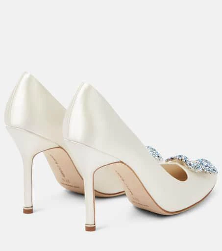 Manolo Blahnik Bridal Hangisi 105 embellished satin pumps 3