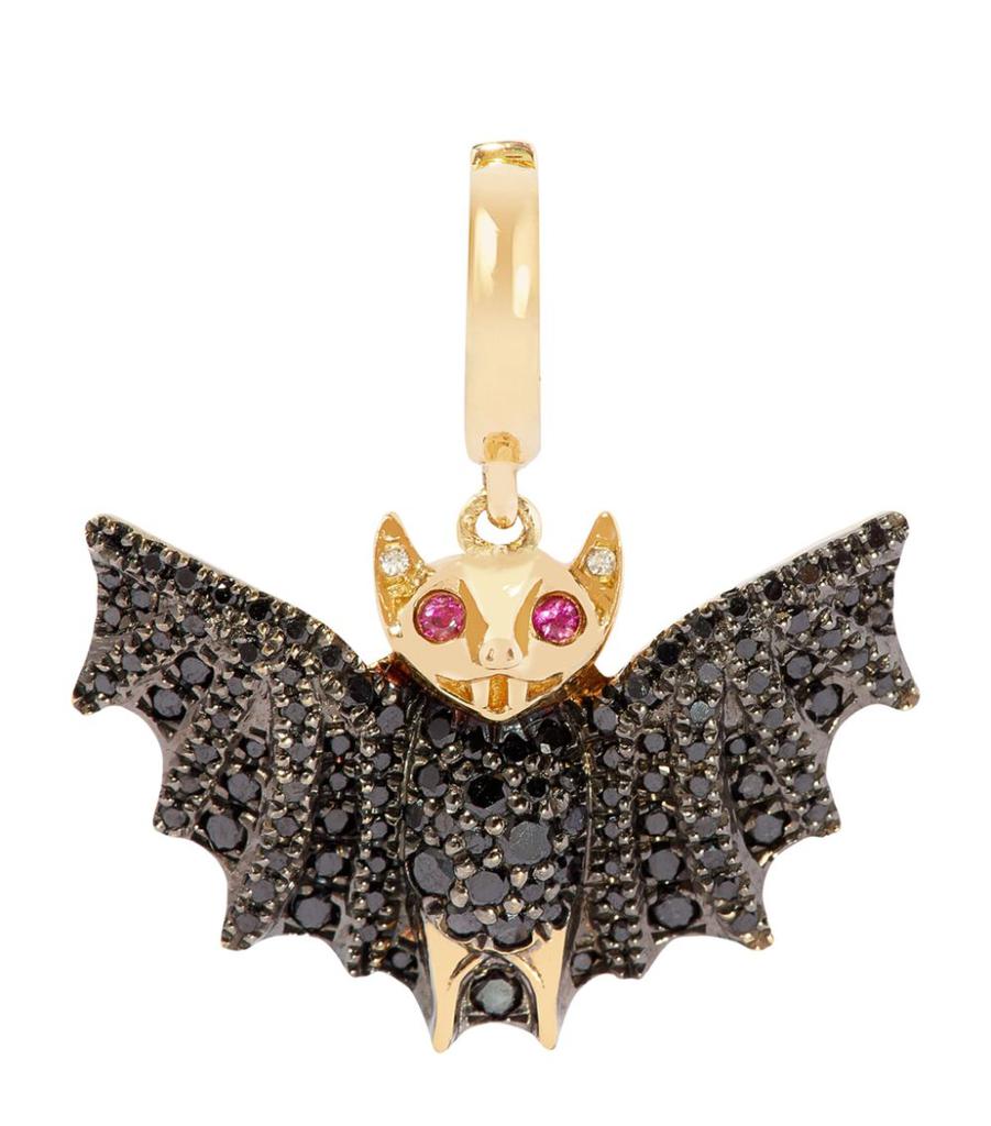 Annoushka Yellow Gold, Diamond and Ruby Mythology Bat Charm