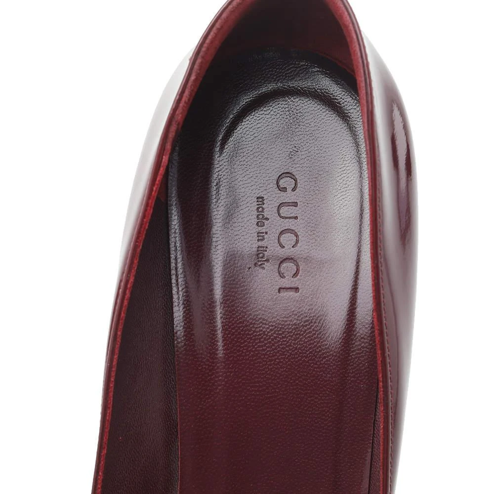 Gucci Gucci Burgundy Patent Leather Round Toe Pumps Size 37.5 7