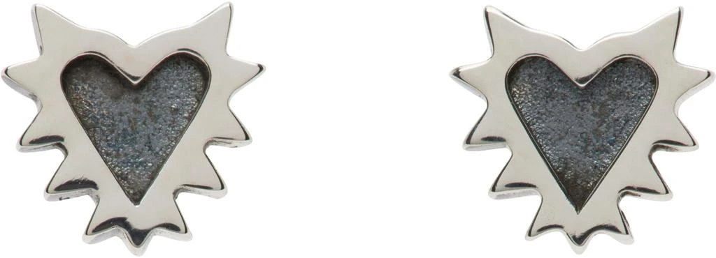 Stolen Girlfriends Club Silver Micro Spiked Heart Earrings 1