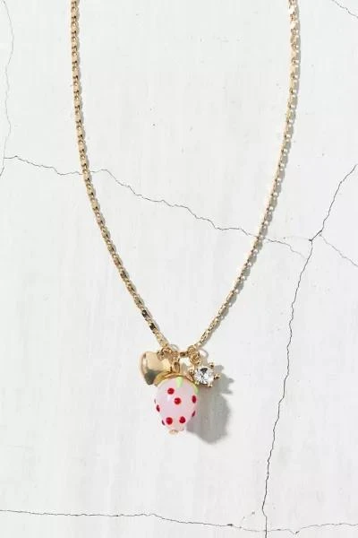 Urban Outfitters Strawberry & Heart Charm Necklace 3