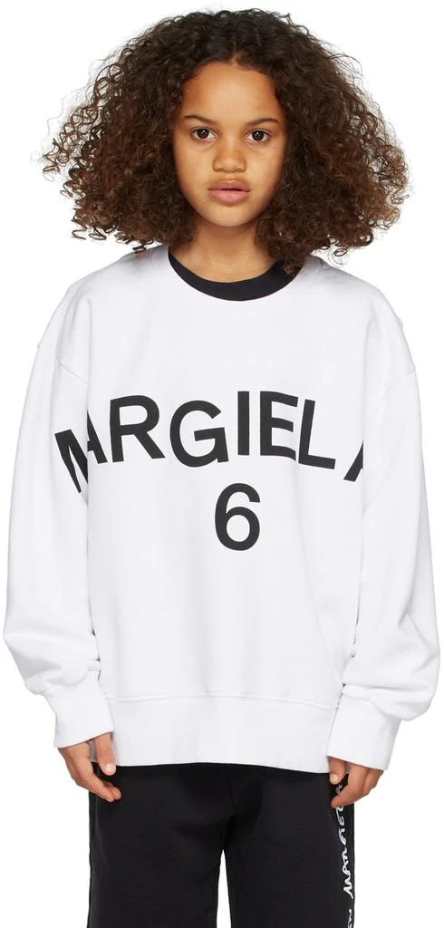 MM6 Maison Margiela Kids White Arm Logo Sweatshirt 2