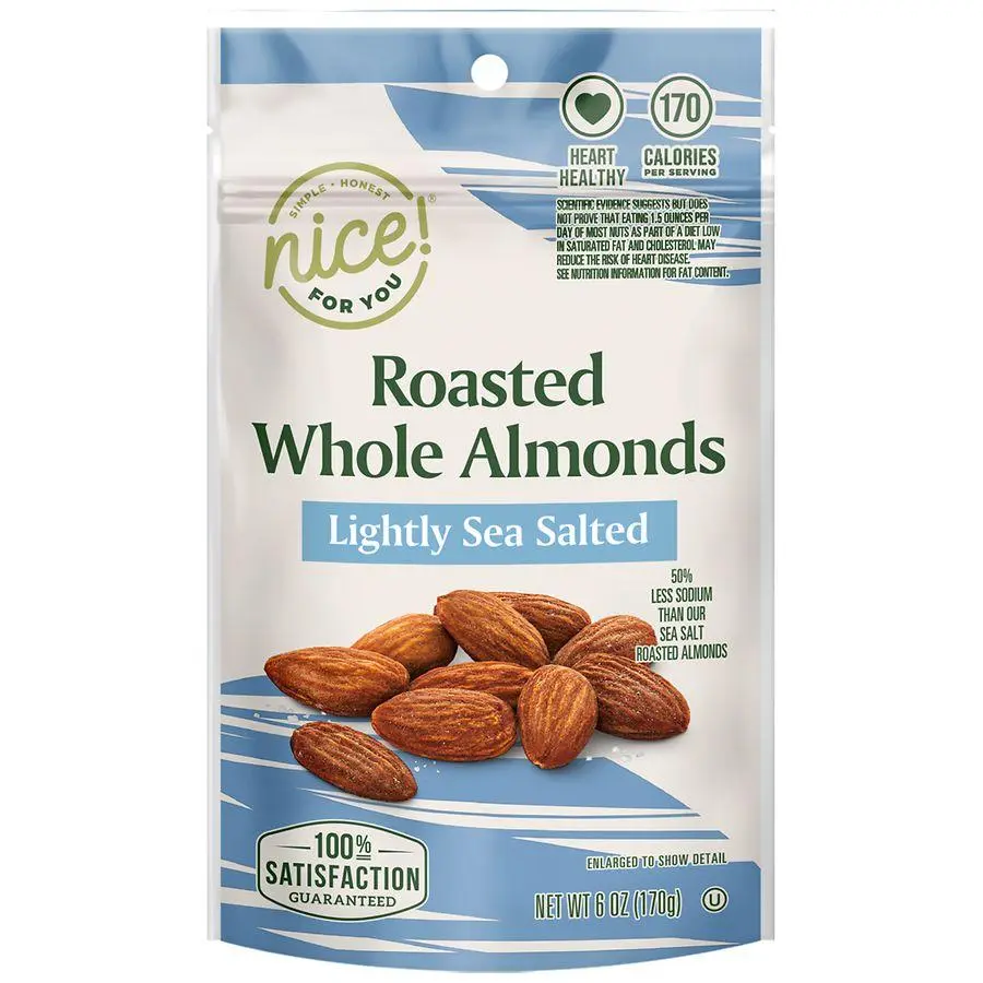 Nice! Roasted Whole Almonds Lightly Sea Salted