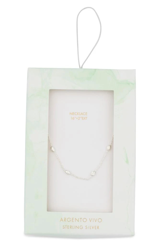 Argento Vivo Sterling Silver Diamond Cut Ball Station Necklace 3