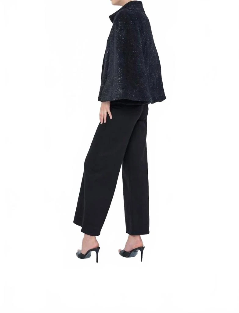 Flora Bea Misha Button Front Cape In Sable Black 2