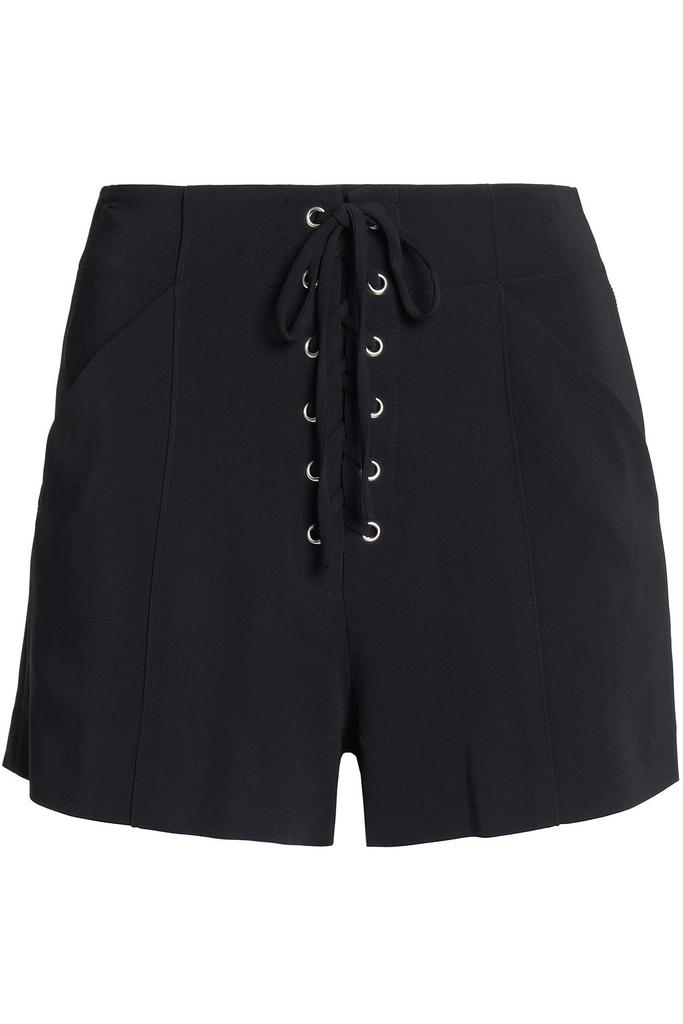 A.L.C. Lace-up crepe shorts