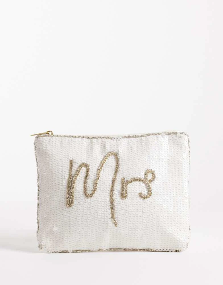 Accessorize Accessorize mrs embellished pouch beaded purse in white