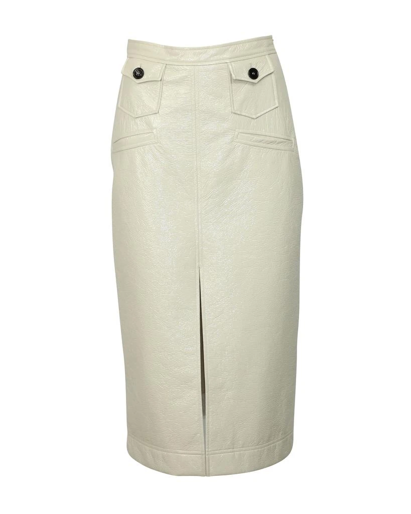 ALEXACHUNG Alexa Chung Midi Pencil Skirt in White Cream PVC 1