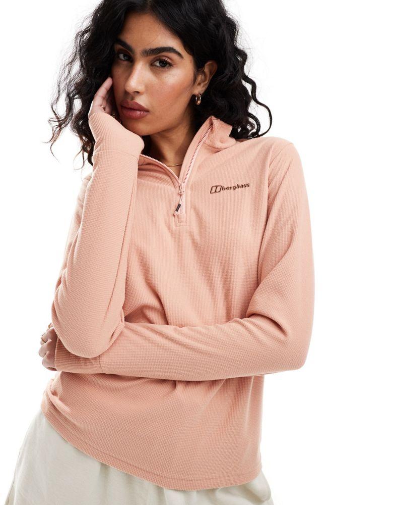 Berghaus Berghaus Ryten half-zip long sleeve top in light pink