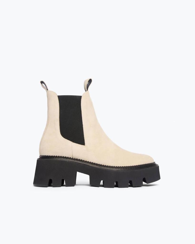 Freda Salvador Women's Jordan Rain Resistant Chelsea Boot In Bone Suede