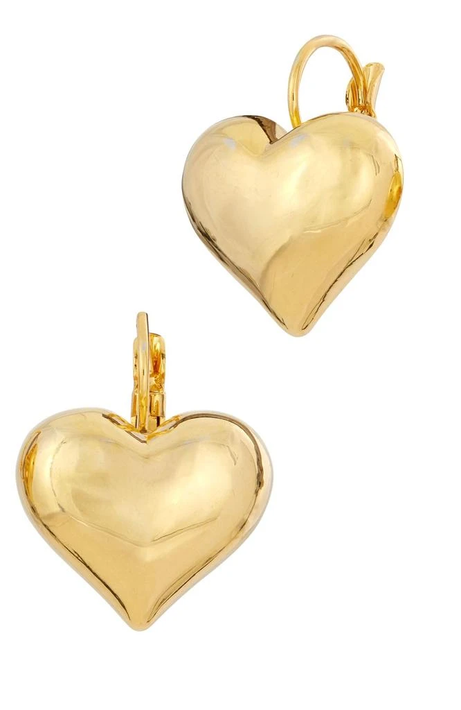 Savvy Cie Jewels 18K GOLD PLATED PUFFY HEART DROP EARRINGS 1