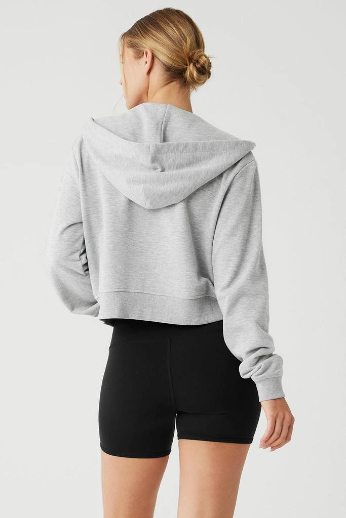 Alo Routine Cropped Zip Hoodie - Athletic Heather Grey 2