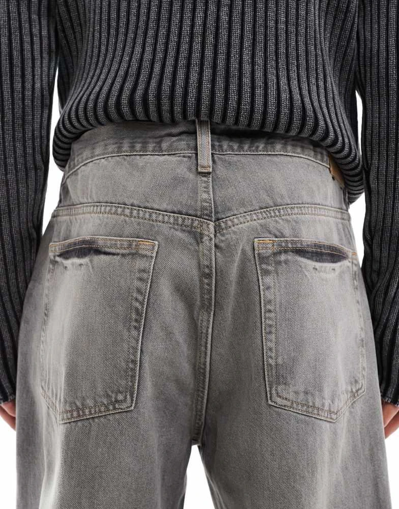 Weekday Weekday Galaxy baggy fit straight leg jeans in canyon grey wash 5