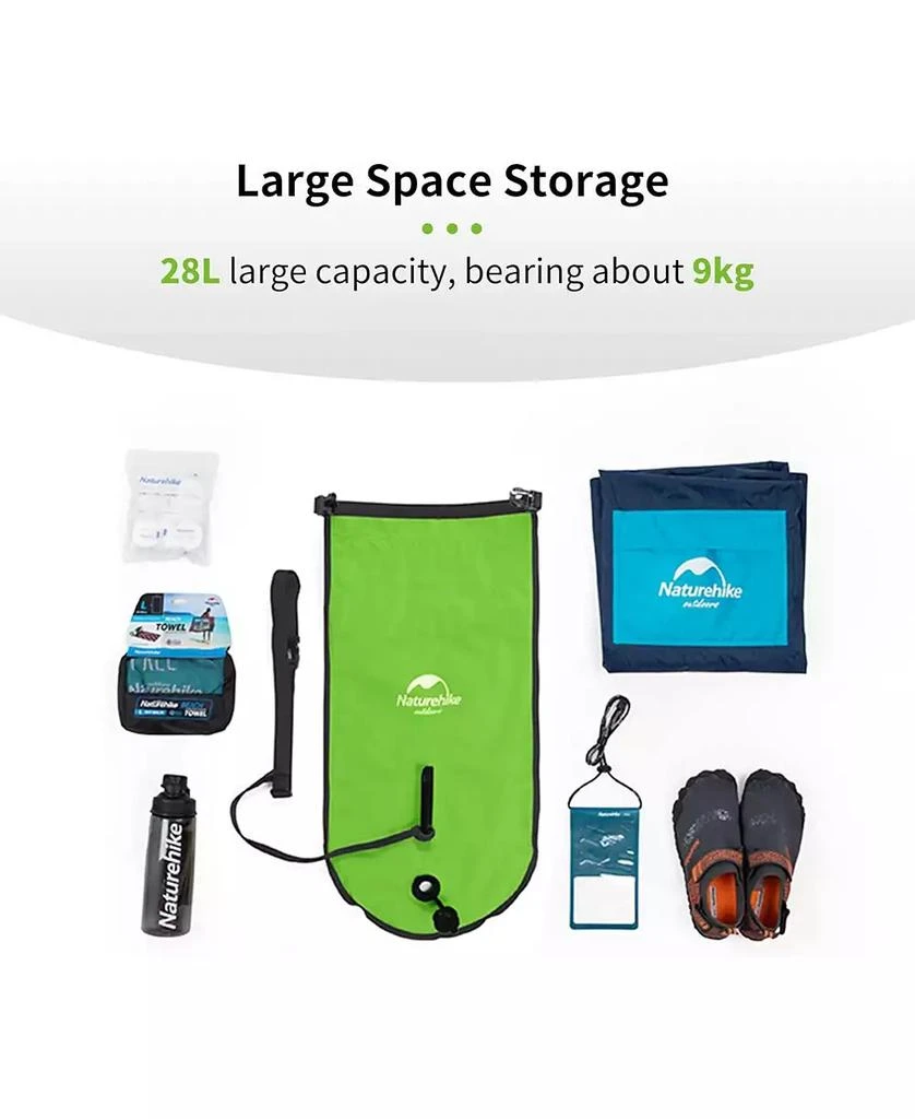 Naturehike 28L Safety Swim Buoy, Ultralight Tow Float 
Dry Bag for Swimming, Kayaking, Snorkeling, Diving, Fishing with Adjustable Waist Belt 6