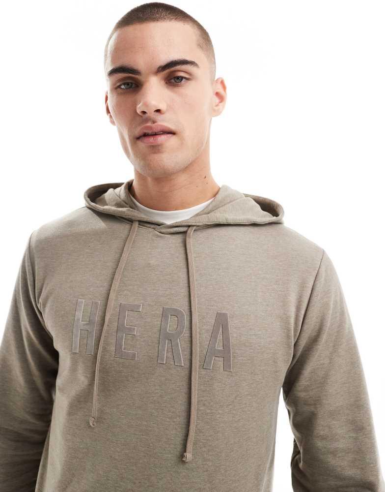 HERA Hera focus lightweight slim fit hoodie in marsh grey