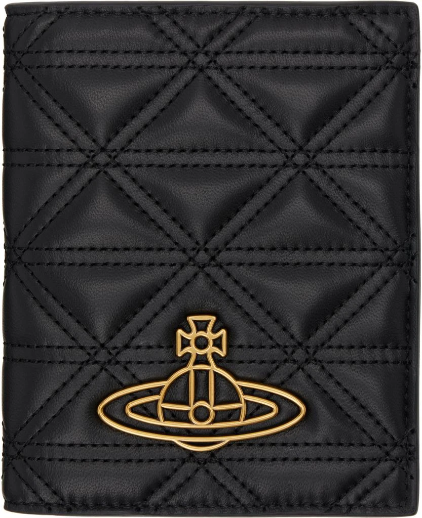 Vivienne Westwood Black Quilted Passport Holder 1