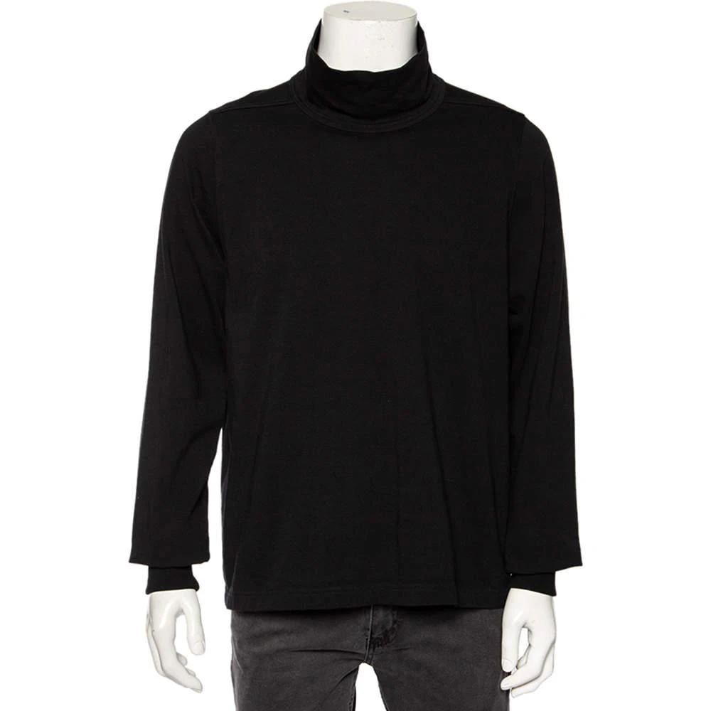 Rick Owens Rick Owens Black Knit Funnel Neck Detailed Oversized Jumper S 1
