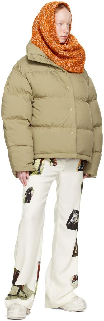 Acne Studios Orange & White Tufted Scarf 3