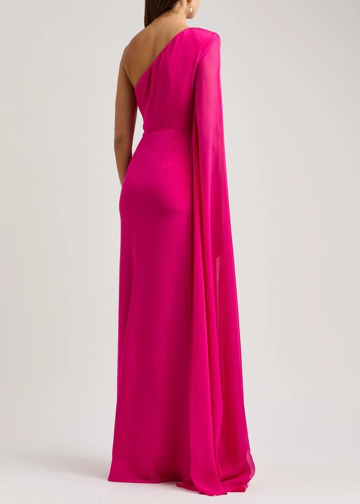 ROLAND MOURET One-shoulder silk-satin gown  3