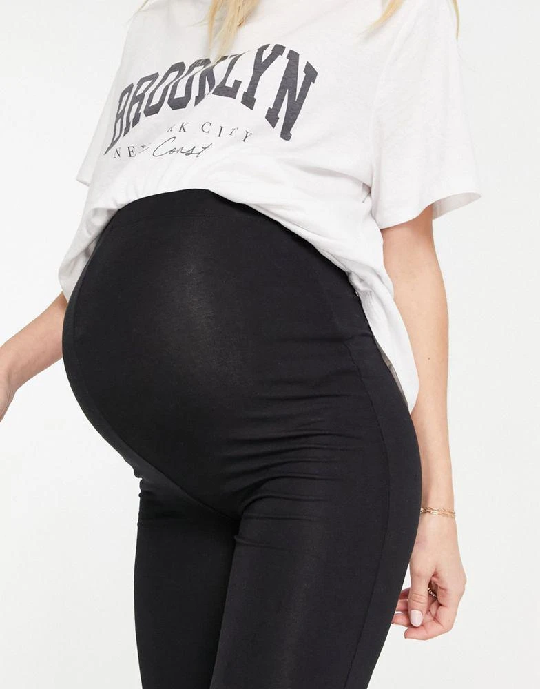 ASOS ASOS DESIGN Maternity over the bump kick flare trouser in black 3
