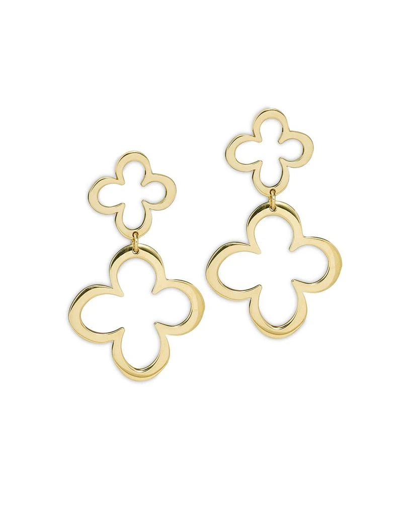 L. Klein 18K Yellow Gold Fiore Openwork Flower Drop Earrings 1