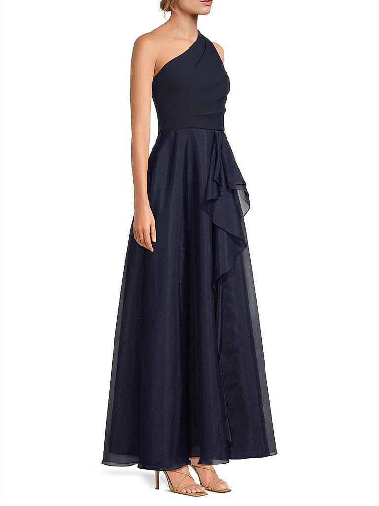 Aidan Mattox Organza Ruffled One-Shoulder Gown 4