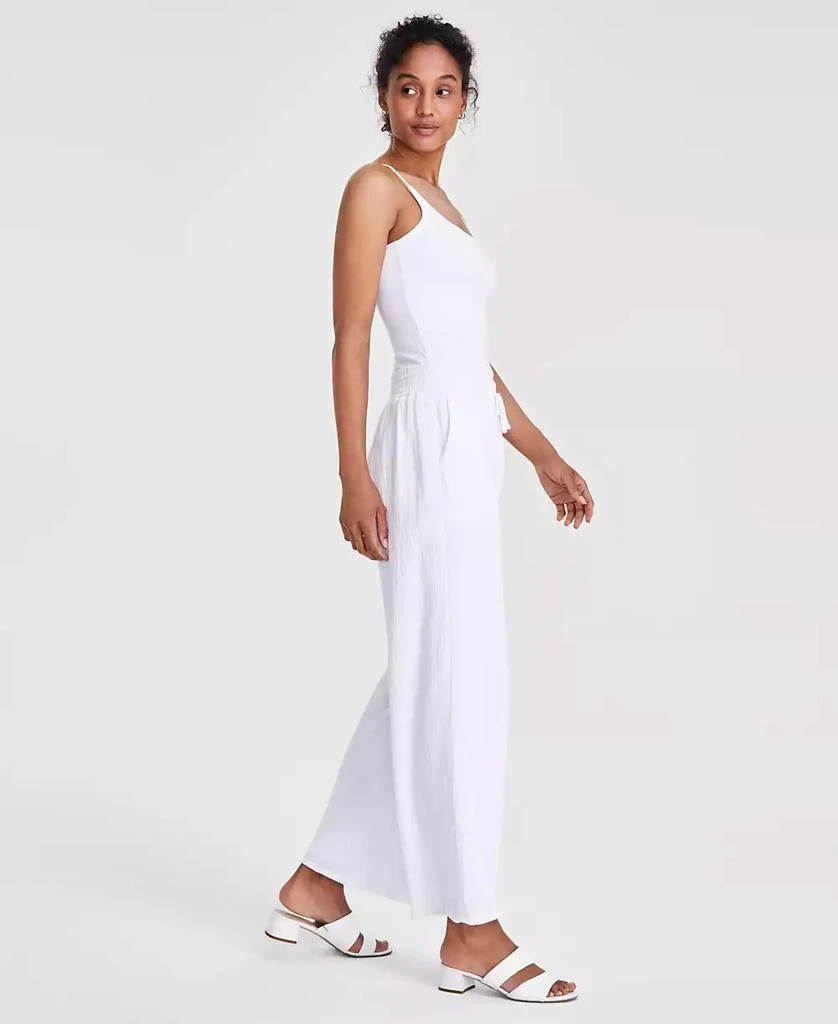 JM Collection Women's Wide Leg Cotton Gauze Pants, Created for Macy's 3