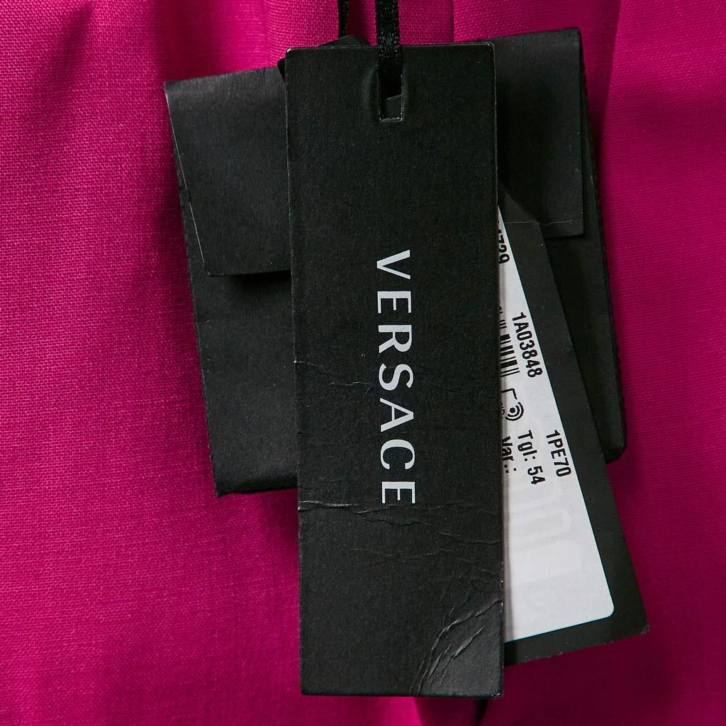 Versace Versace Pink Wool Medusa Detail Belted Trousers XXL 5