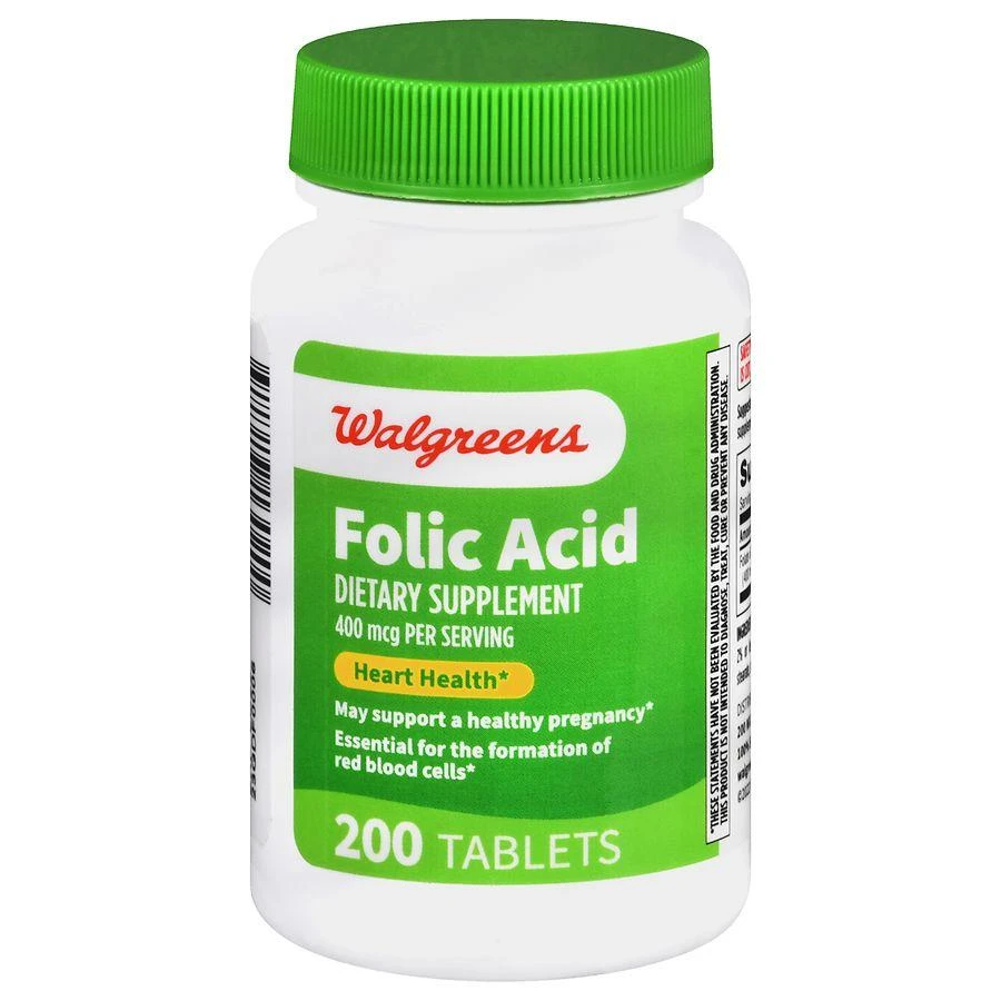 Walgreens Folic Acid 400 mcg Tablets (200 days) 1