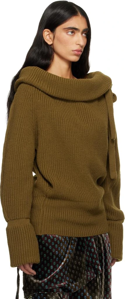 Dries Van Noten Khaki Drawstring Turtleneck 2