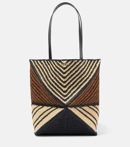 Loewe Paula's Ibiza Puzzle Fold Medium raffia tote bag 1