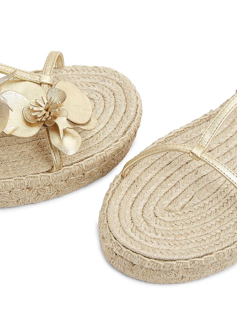 ＊花＊ Zimmermann Orchid Floral Metallic Leather Espadrille Sandals