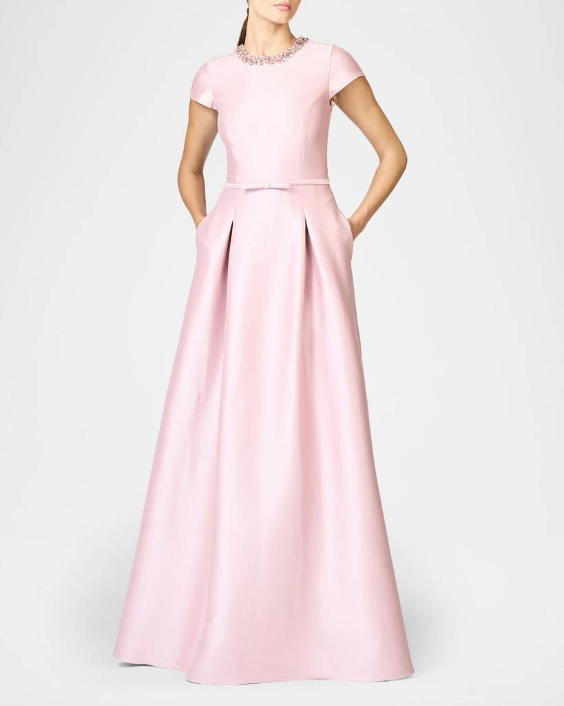 Sachin 
Babi Jewel-Embellished Pleated Mikado Gown 2