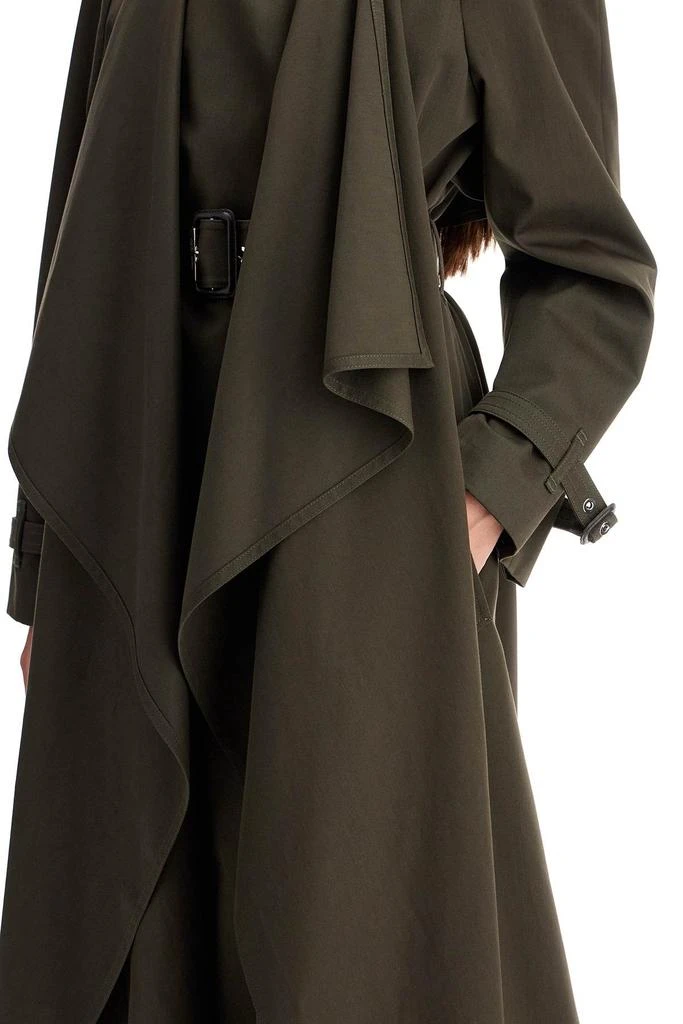Alexander McQueen Alexander Mcqueen Women's Double-Breasted Trench Coat With Draped 4