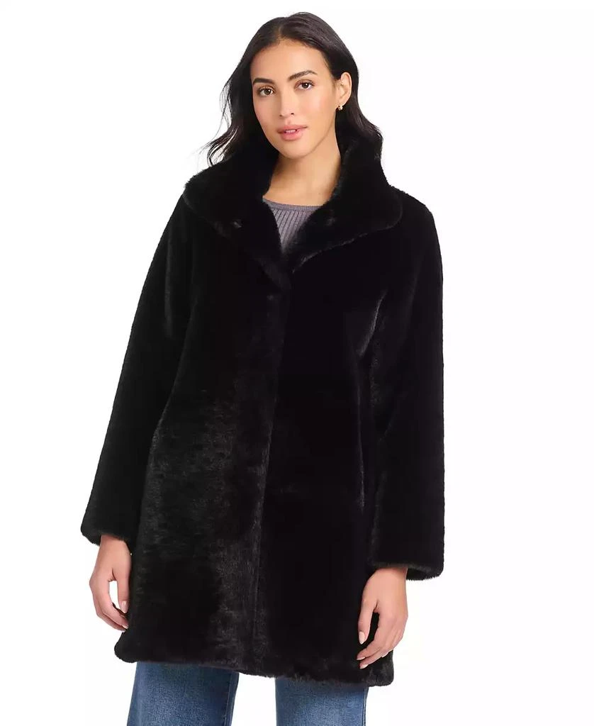 JONES NEW YORK Women
s Collared Faux-Fur Coat 4