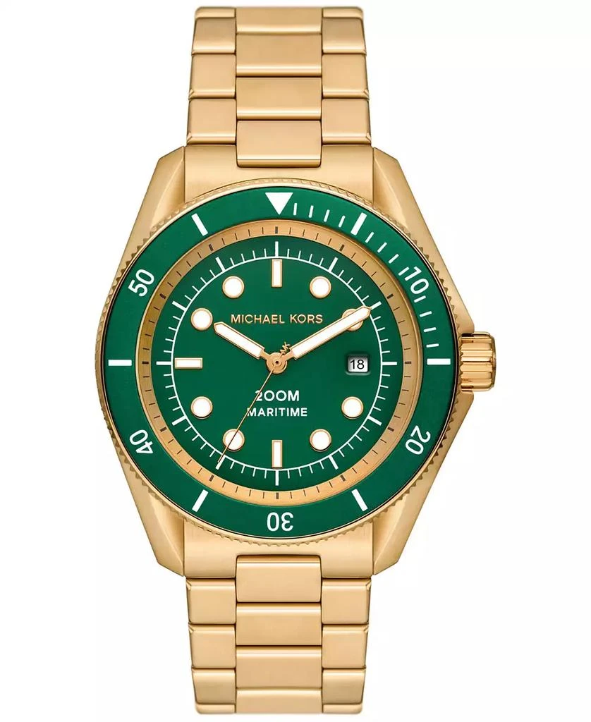 Michael Kors Men's Maritime Three-Hand Gold-Tone Stainless Steel Watch 42mm 1