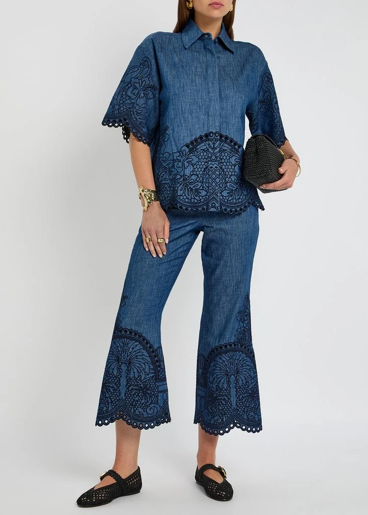Zimmermann Coco embroidery chambray shirt 4
