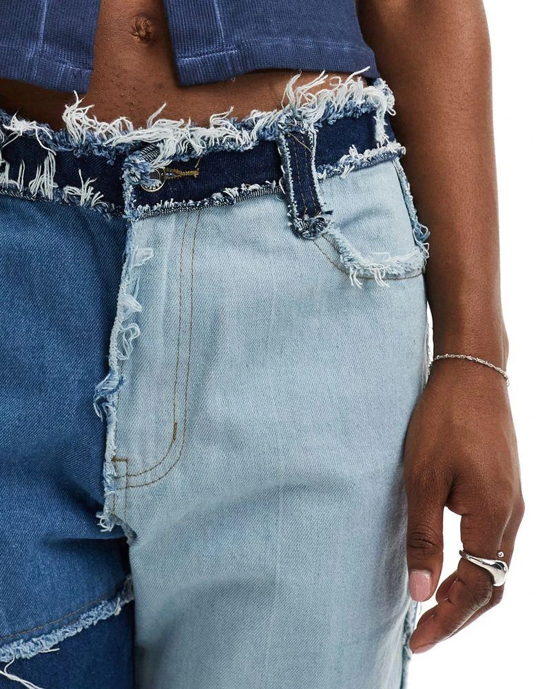 Jaded London Jaded London boyfriend jeans in blue patchwork denim 5