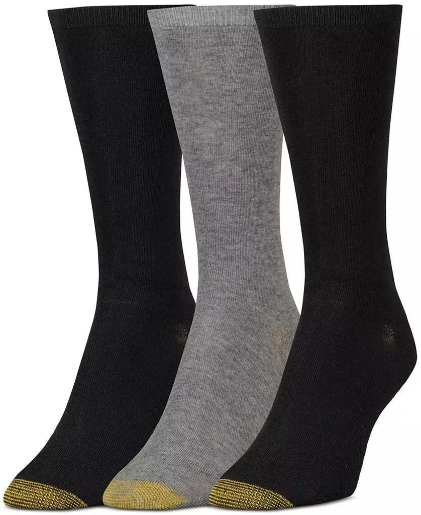 Gold Toe Women's 3-Pack Wellness Non-Binding Flat Knit Crew Socks 2