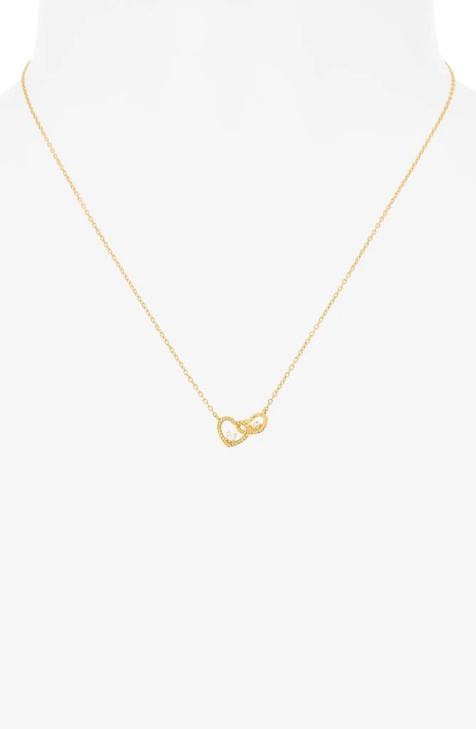 Argento Vivo Sterling Silver Pavé Cubic Zirconia Entwined Hearts Pendant Necklace 2